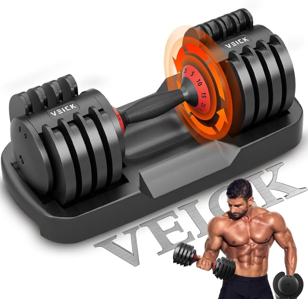 25LB 5 in 1 Single Adjustable Dumbbell Free Dumbbell Weight Adjust with Anti-Slip Metal Handle, Ideal for Full-Body Home Gym Workouts