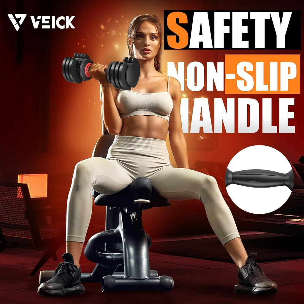 25LB 5 in 1 Single Adjustable Dumbbell Free Dumbbell Weight Adjust with Anti-Slip Metal Handle, Ideal for Full-Body Home Gym Workouts