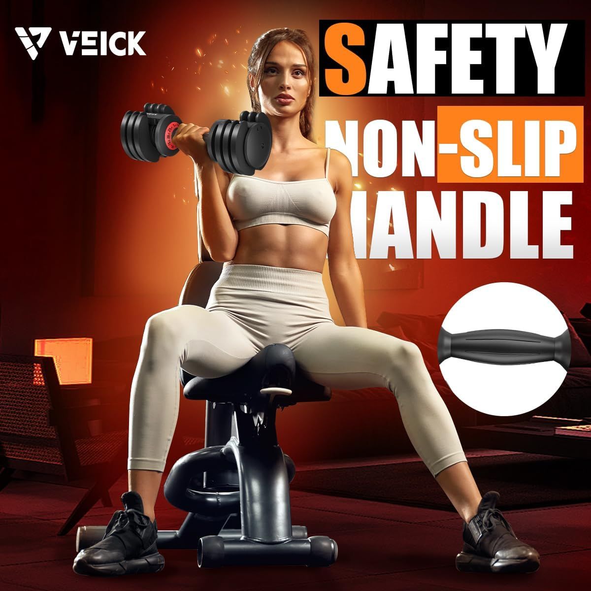 25LB 5 in 1 Single Adjustable Dumbbell Free Dumbbell Weight Adjust with Anti-Slip Metal Handle, Ideal for Full-Body Home Gym Workouts